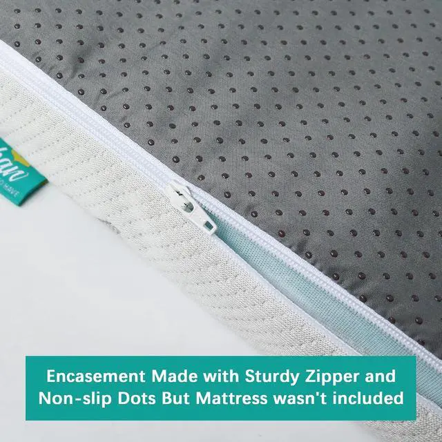 Alt view image 6 of 7 - Pack and Play Mattress Protector Cover Zipper, Playard Mattress Encasement