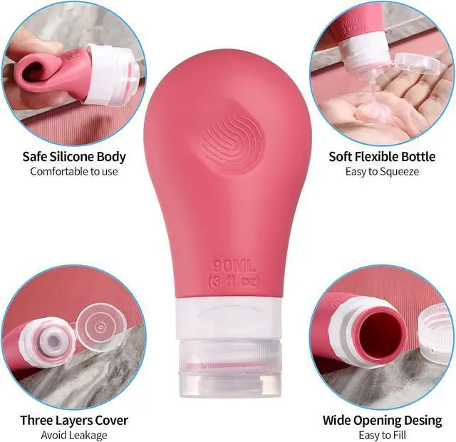 Alt view image 2 of 7 - 16 Pack Travel Bottles Set for Toiletries,TSA Approved Travel Size Containers Leak Proof Silicone Squeezable Tubes Travel Accessories 2oz 3oz for Shampoo Conditioner Lotion Body Wash