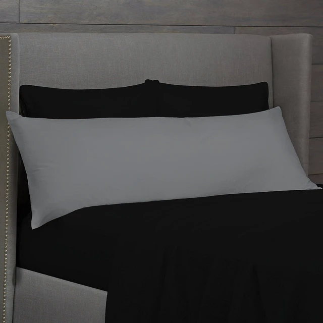Alt view image 6 of 6 - Destiny Crescent Bedding 200 Thread Count 100% Cotton Body Pillow Cover with Zipper, 21"x54" - Pillowcase Protector Comfort in Every Stitch (Grey)
