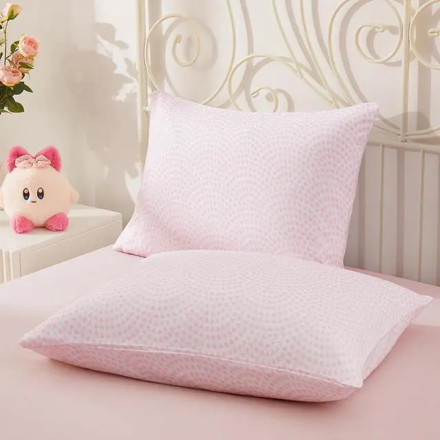 Main image of Kids Pillowcase Pink Heart Printed Standard Pillow Cases, Microfiber Kids Pillow Cases for Girls - Soft & Breathable 20x26 Pillow Covers(1Pcs)