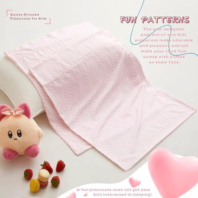 Alt view image 4 of 7 - Kids Pillowcase Pink Heart Printed Standard Pillow Cases, Microfiber Kids Pillow Cases for Girls - Soft & Breathable 20x26 Pillow Covers(1Pcs)