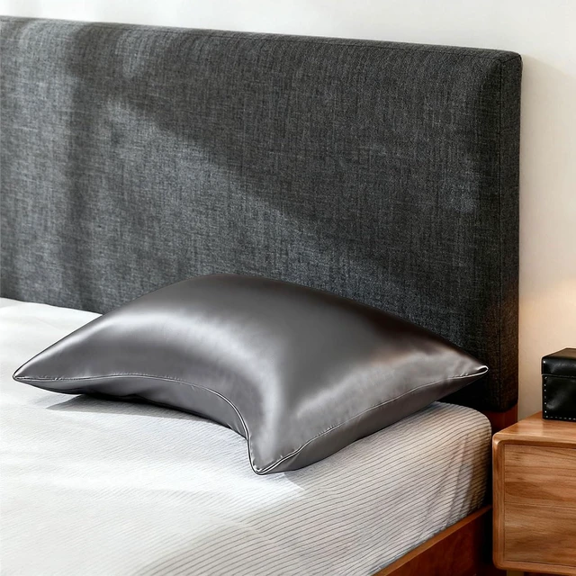 Alt view image 2 of 7 - Curved Pillow Case for Style Protection- 20 x 30 Inches, Thickened Satin Side Sleeper Pillow Case & Cover, Soft Silky Cool for Hair & Skin, Full Zipper Easy On & Off, Fits Curved Side Sleeping Pillows