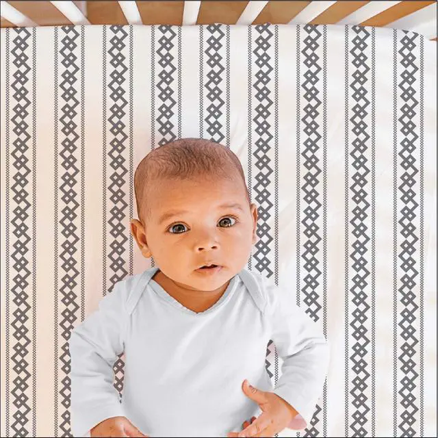 Alt view image 3 of 6 - 2-Pack Fitted Crib Sheet Set - Super Soft & Breathable Baby Girl or Boy Crib Sheets, Nursery Decor, Fit for Standard Mattress Cover- Leaf n Stripe