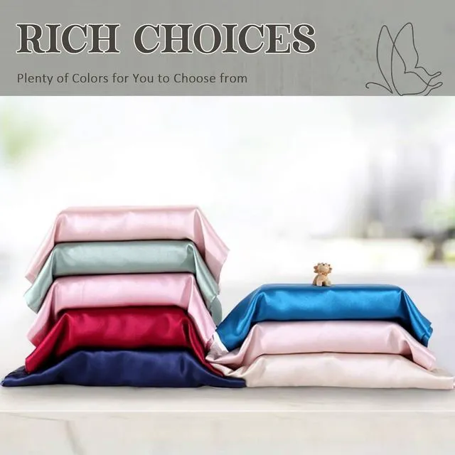 Alt view image 7 of 7 - 2 Pack Zippered Satin Pillowcaes Luxury and Silky Soft Travel Zip Pillow Cases (Standard, Pink)