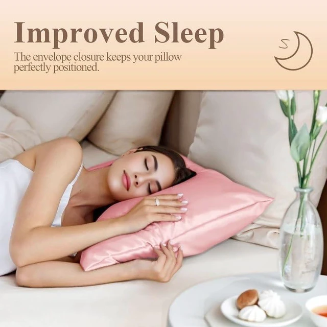Alt view image 5 of 7 - 2 Pack Zippered Satin Pillowcaes Luxury and Silky Soft Travel Zip Pillow Cases (Standard, Pink)