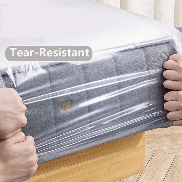 Alt view image 5 of 7 - Plastic Mattress Bag for Moving Storage, Mattress Protector Cover ,Mattress Bag for Disposal (Queen)