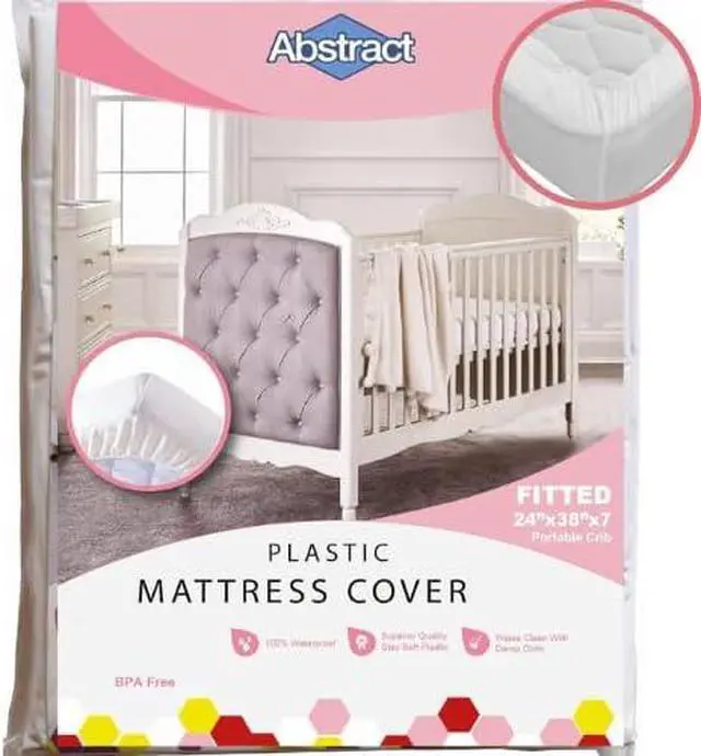Alt view image 6 of 6 - Waterproof Mattress Cover - Heavy Duty Vinyl Plastic Bed Crib Protective Fitted, 100 GSM PVC, 24 x 38 x 6