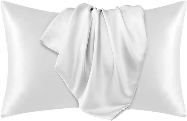 Main image of 2PC Satin Pillowcase for Hair and Skin, Luxurious and Silky Pillow case (Standard(20"x30"), White)