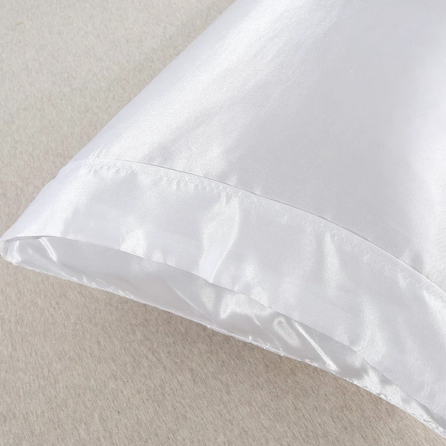 Alt view image 3 of 6 - 2PC Satin Pillowcase for Hair and Skin, Luxurious and Silky Pillow case (Standard(20"x30"), White)