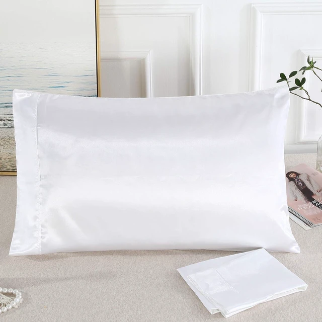 Alt view image 2 of 6 - 2PC Satin Pillowcase for Hair and Skin, Luxurious and Silky Pillow case (Standard(20"x30"), White)