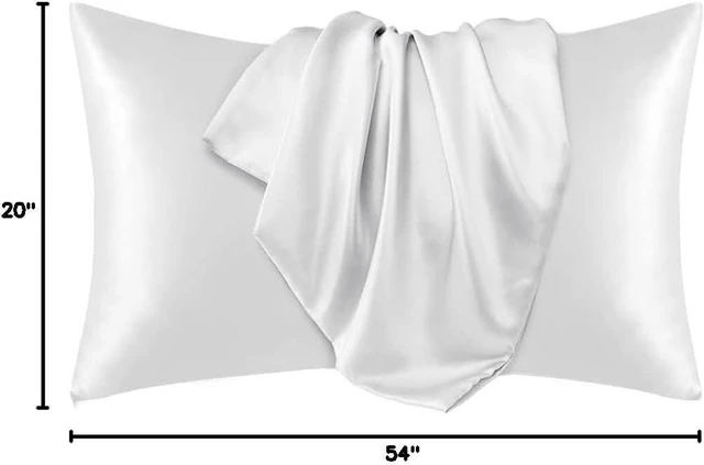 Alt view image 6 of 6 - 2PC Satin Pillowcase for Hair and Skin, Luxurious and Silky Pillow case (Standard(20"x30"), White)