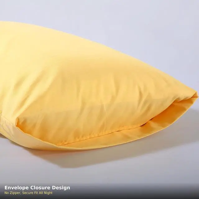 Alt view image 4 of 7 - Standard Microfiber Pillowcases Set of 2, 20"x30" (Yellow)