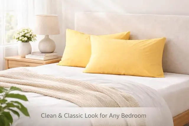 Alt view image 3 of 7 - Standard Microfiber Pillowcases Set of 2, 20"x30" (Yellow)