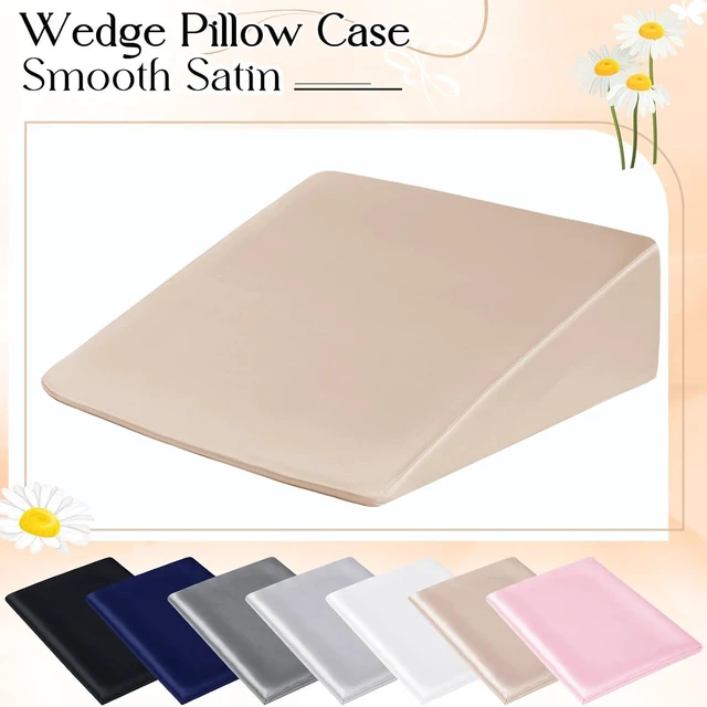 Alt view image 6 of 7 - Satin Wedge Pillow Cover, Wedge Pillowcase, Beige, 25"x25"x8"