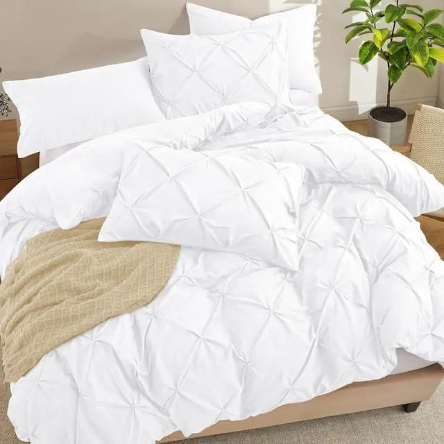 Alt view image 3 of 7 - 2pc White Pintuck Pillow Shams Standard, Envelope Closure