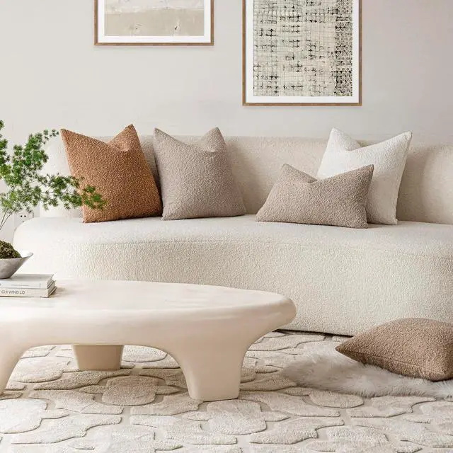 Alt view image 7 of 7 - Textured Boucle Throw Pillow Covers Accent Solid Lumbar Pillow Cases Cozy Soft Decorative Couch Cushion Case for Chair Sofa Bedroom Living Room Home Decor, 12 x 20 Inch,Beige Oatmeal