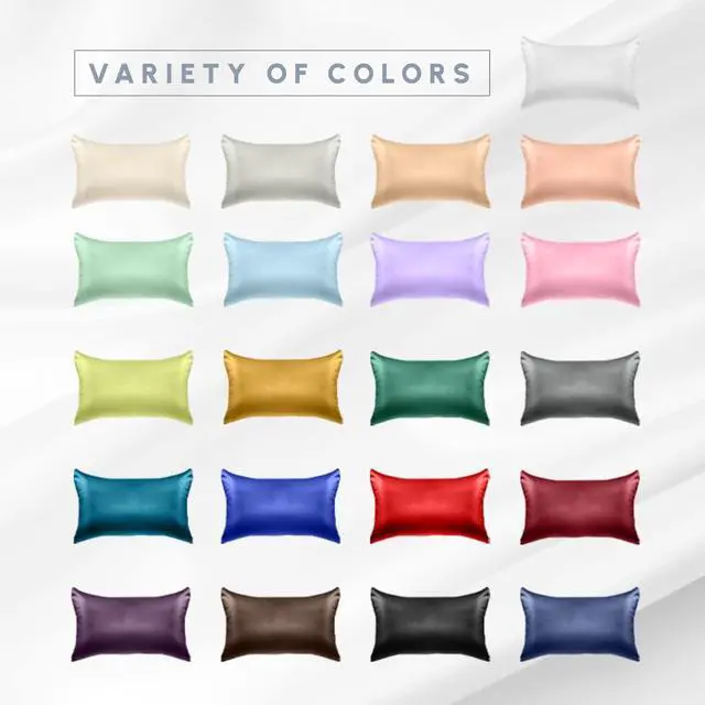 Alt view image 6 of 7 - 2-Pack King Size 70% Viscose 30% Polyester Cooling Satin Pillowcase Set with Hidden Zipper Closure, White