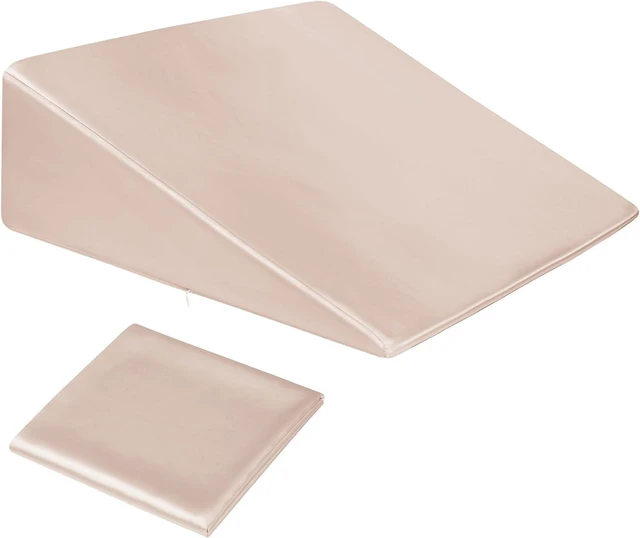 Alt view image 5 of 7 - Satin Wedge Pillow Cover, Wedge Pillowcase, Beige, 25"x25"x8"