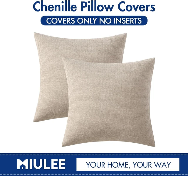 Alt view image 6 of 7 - Pack of 2 Beige Decorative Pillow Covers 18x18 Inch