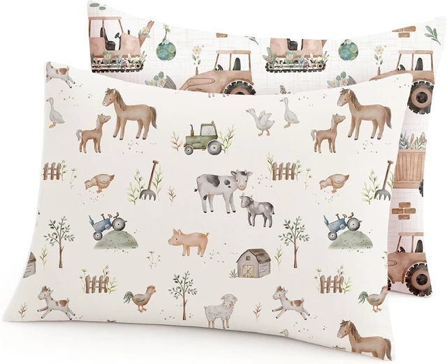 Main image of Toddler Pillowcases 2 Pack, 13 x 18 in, Envelope Closure, Little Farm