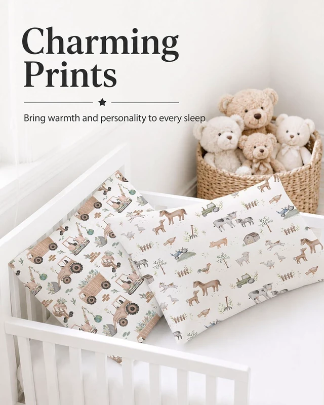 Alt view image 3 of 7 - Toddler Pillowcases 2 Pack, 13 x 18 in, Envelope Closure, Little Farm