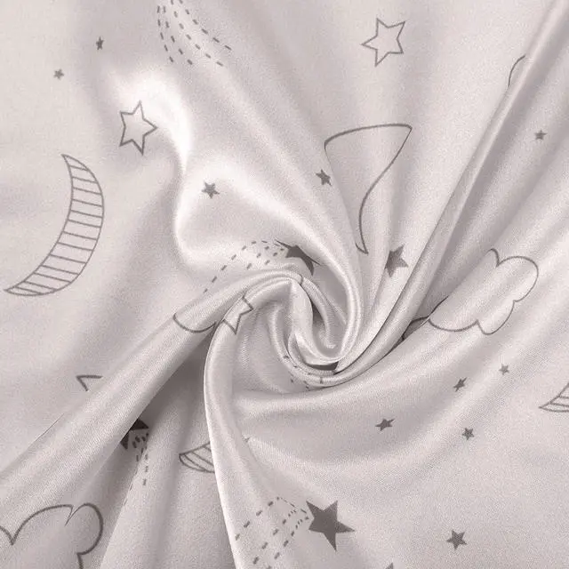 Alt view image 4 of 7 - 2 Pack Toddler Pillow Cases Baby Silk Satin Pillowcases 49 x 36cm Cot Bed Envelope Pillow Cover Kids Soft Travel Pillow Pair Cases for Boys Girls Machine Washable (Grey Cloud Moon)