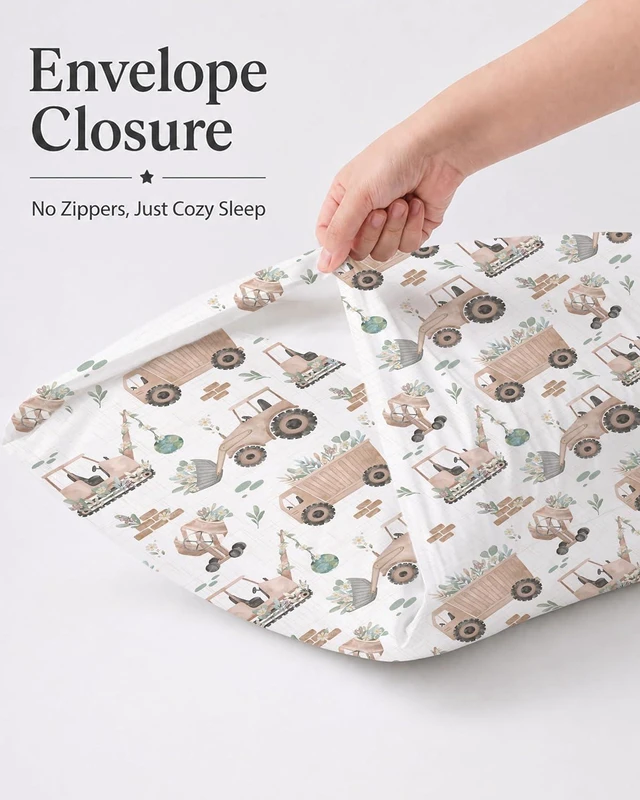 Alt view image 5 of 7 - Toddler Pillowcases 2 Pack, 13 x 18 in, Envelope Closure, Little Farm