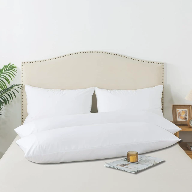 Alt view image 2 of 7 - Body Pillow Cover(2 Pack), Ultra Soft Microfiber Pillowcases, Breathable Long Pillow Case, Envelope Closure - White (20x54 inch)