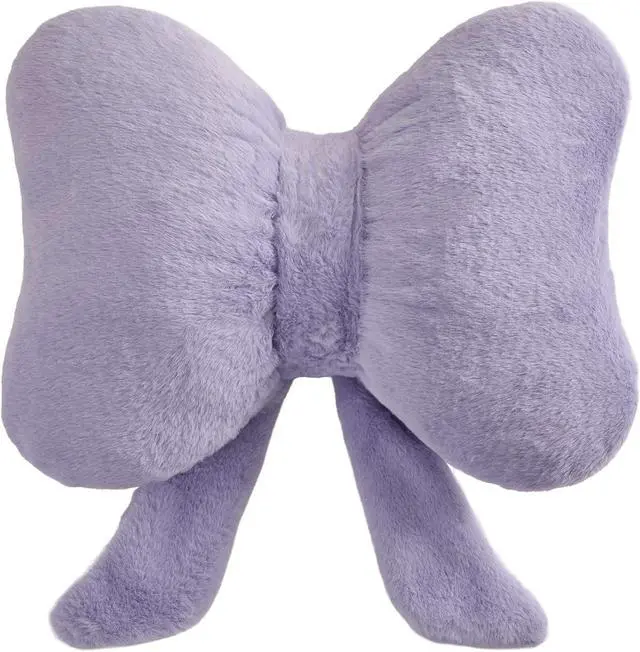 Alt view image 7 of 7 - Bow Pillow Cute Room Decor Throw Pillows Butterfly Shaped Decorative Cute Pillows for Bed Sofa Cute Home Decor,Purple 10 * 8inch