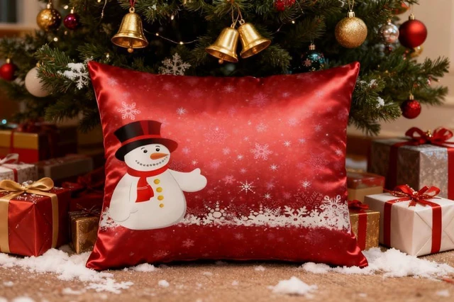 Alt view image 4 of 7 - Snowman Snow Christmas Satin Pillowcase for Hair and Skin Silk Pillowcase Standard Size Silky Pillow Case with Zipper 20x26 Inches Pillow Cover Decor for Bed, Sofa