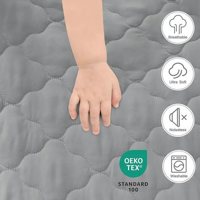 Alt view image 2 of 6 - Pack and Play Mattress Pad Protector Sheet Fitted Waterproof Mattress Cover