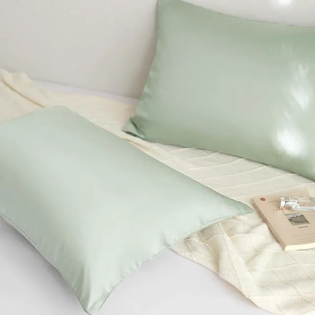 Alt view image 6 of 6 - 100% Lyocell Silk Pillowcase 2-Pc Tencel Pillowcases Silky Smooth Cooling Pillow Covers for Hot Sleepers 20x30 Inches (Green, 20x30in)