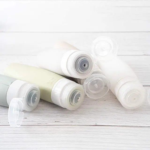 Alt view image 3 of 6 - TSA Certified Portable Silicone Travel Bottle Set, Leak Proof Squeezable Silicon Tubes Travel Size Toiletries Containers, Refillable Travel Accessories for Shampoo Liquids 5 Pack (3 fl. oz)