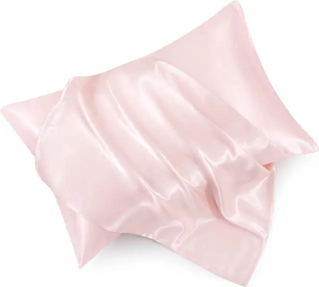 Main image of Blush Pink King Size Satin Pillowcase Set of 2 for Hair and Skin,Blush Pink Silk Pillowcase Breathable Pillowcase with Envelope Closure