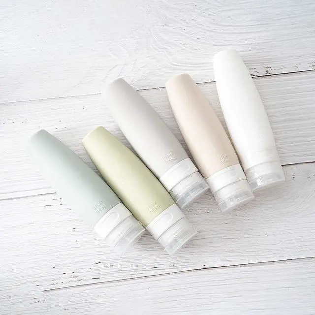 Alt view image 5 of 6 - TSA Certified Portable Silicone Travel Bottle Set, Leak Proof Squeezable Silicon Tubes Travel Size Toiletries Containers, Refillable Travel Accessories for Shampoo Liquids 5 Pack (3 fl. oz)