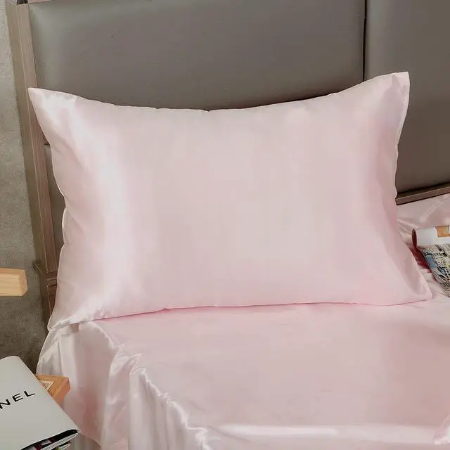 Alt view image 7 of 7 - Blush Pink King Size Satin Pillowcase Set of 2 for Hair and Skin,Blush Pink Silk Pillowcase Breathable Pillowcase with Envelope Closure