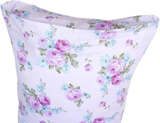 Alt view image 5 of 7 - White Cotton Pillowcases Queen Set of 2, Floral Printed Super Soft Pillow Case Cover with Envelope Closure