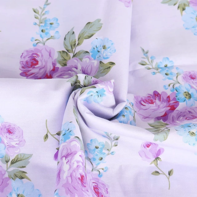 Alt view image 7 of 7 - White Cotton Pillowcases Queen Set of 2, Floral Printed Super Soft Pillow Case Cover with Envelope Closure