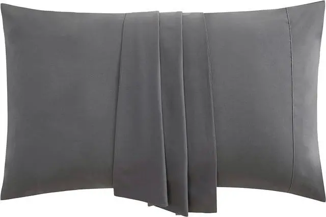 Alt view image 4 of 7 - Pillow Case Pillow Cases Standard Size - Soft Microfiber Pillowcases - Ultra Cooling Queen Pillow Cases - Stain & Fade Resistant Dark Grey Pillow Cases Set of 2-20x30