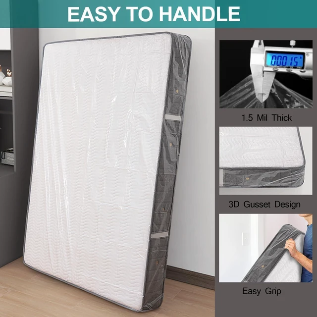 Alt view image 4 of 7 - Mattress Bag for Moving Storage - Plastic Waterproof Mattress Protector Cover,Heavy-Duty Mattress Moving Supplies (1, Twin)