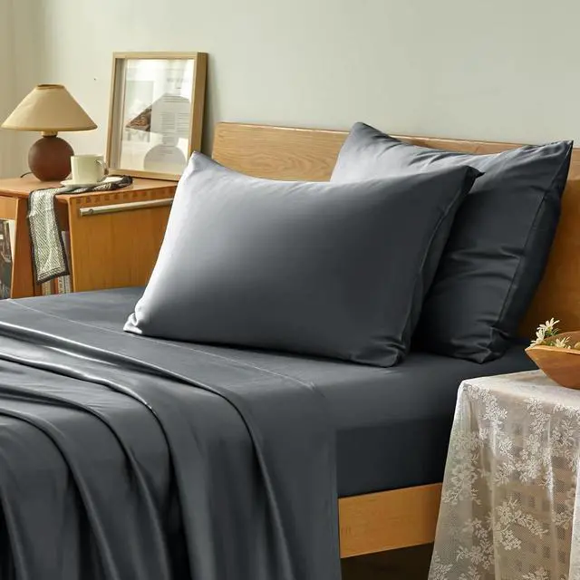 Alt view image 2 of 7 - Dark Grey Body 100% Rayon Derived from Bamboo Pillowcase