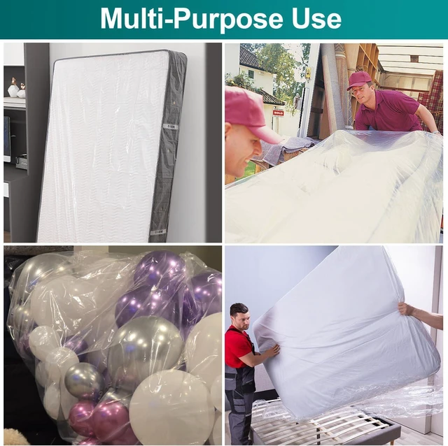 Alt view image 7 of 7 - Mattress Bag for Moving Storage - Plastic Waterproof Mattress Protector Cover,Heavy-Duty Mattress Moving Supplies (1, Twin)