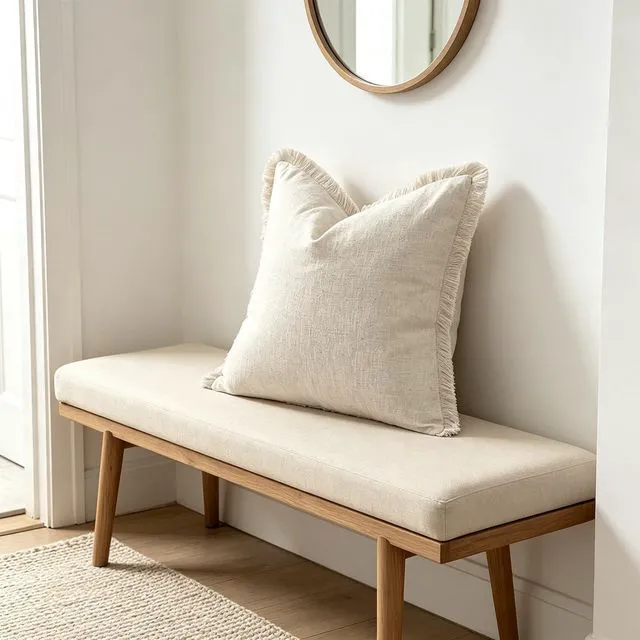 Alt view image 3 of 7 - Fringe Throw Pillow Covers (Beige, 18x18 Inch)
