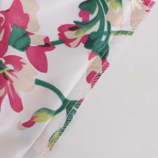 Alt view image 7 of 7 - 2 Pack Queen Satin Pillow Case with Envelope Closure Floral Printed Silky Microfiber Pillowcases for Hair and Skin 20x30 Inches