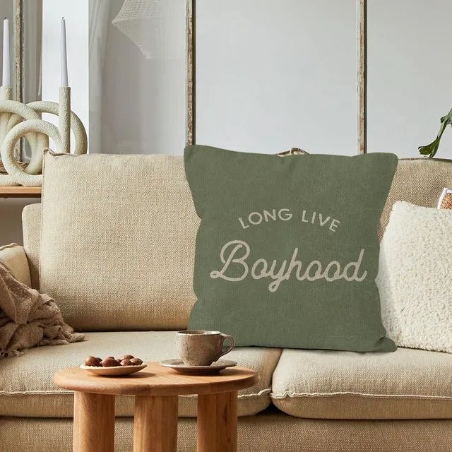 Alt view image 3 of 7 - Long Live Boyhood Throw Pillow Covers - Boy Bedroom Room Decor,Vintage Green Boy Nursery Decorative Pillow Covers for Home Bedroom Couch