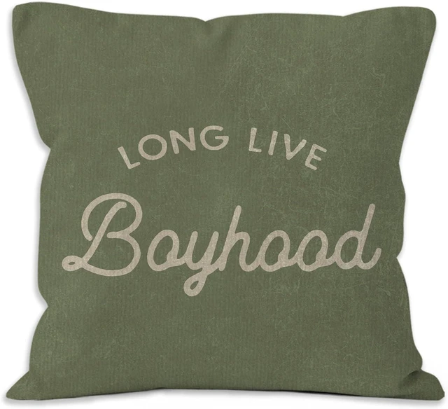 Main image of Long Live Boyhood Throw Pillow Covers - Boy Bedroom Room Decor,Vintage Green Boy Nursery Decorative Pillow Covers for Home Bedroom Couch