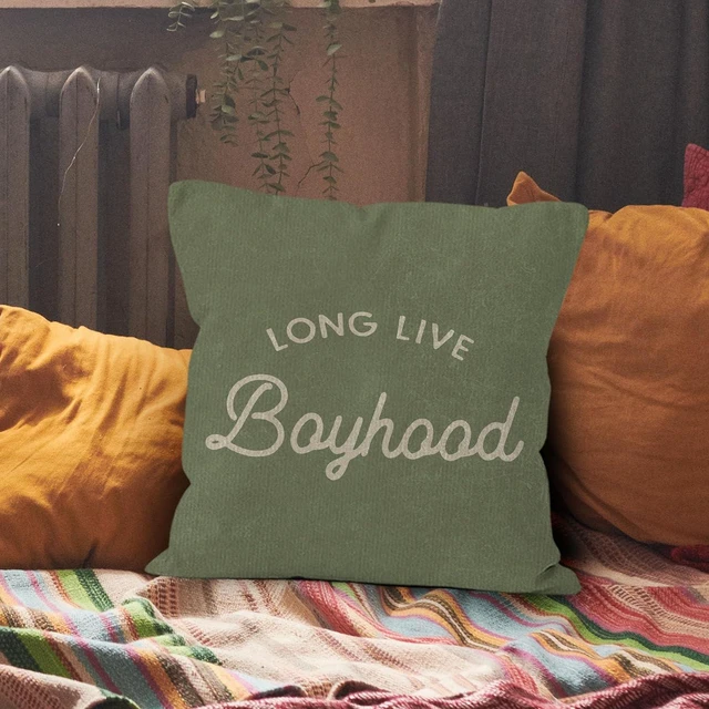 Alt view image 6 of 7 - Long Live Boyhood Throw Pillow Covers - Boy Bedroom Room Decor,Vintage Green Boy Nursery Decorative Pillow Covers for Home Bedroom Couch