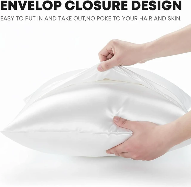 Alt view image 6 of 6 - Spring Standard Size Set of 2 Satin Pillowcases for Skin and Hair, White Wild Birds Smooth Soft Similar to Silk Pillowcases for Bedding Sofa Couch,Idea Gifts for Women Men