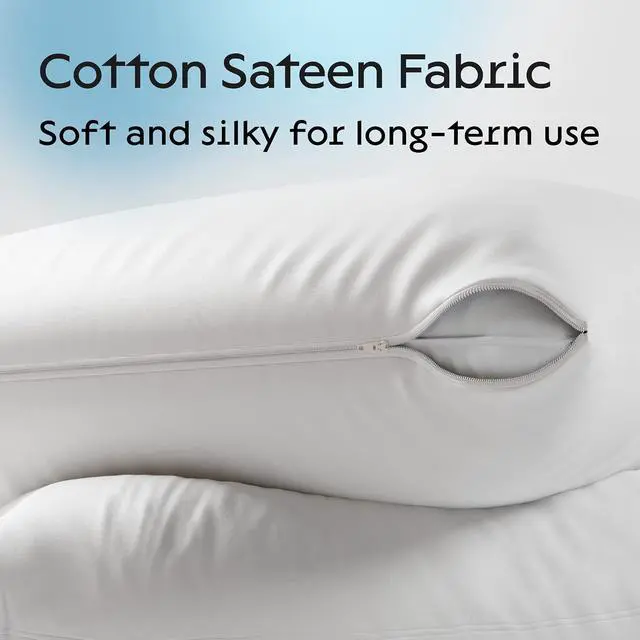 Alt view image 3 of 7 - Niagara 2 Pack Standard Pillow Protectors with Zipper, Premium Cotton Sateen Blend Tight Weave Lab Tested Non Noisy Zip Covers Breathable Non Crinky (20x26 Inches)
