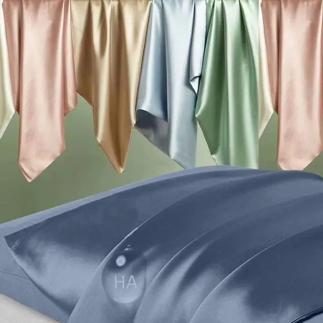 Alt view image 2 of 7 - Silk Pillowcase for Hair and Skin, Mulberry Silk Pillow Cases Standard Size, Anti Acne Cooling Sleep Both Sides Natural Silk Satin Pillow Covers with Hidden Zipper, Gifts for Women Men, Ash Blue